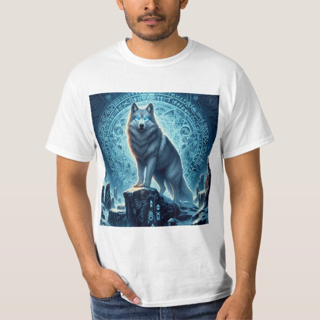 Lobo y runa nórdica T-Shirt (Vorderseite)
