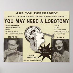 Lobotomie-Werbeplakat   Vintage Ad   Poster
