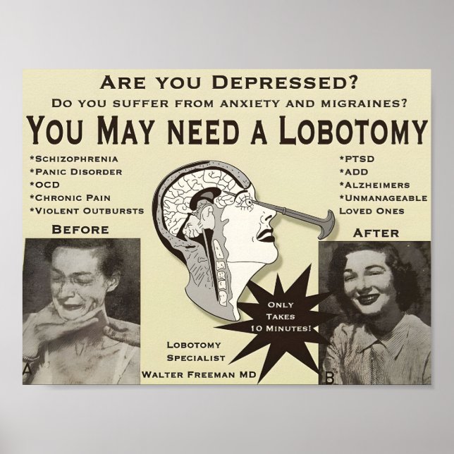 Lobotomie-Werbeplakat | Vintage Ad | Poster (Vorne)