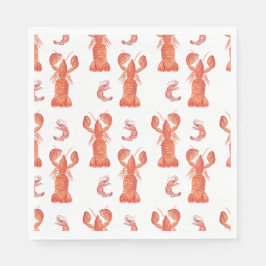 Lobster and Crawfish Pattern Wedding Serviette