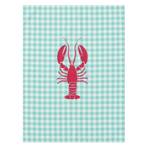 Lobster auf Blue Gingham   Tischdecke