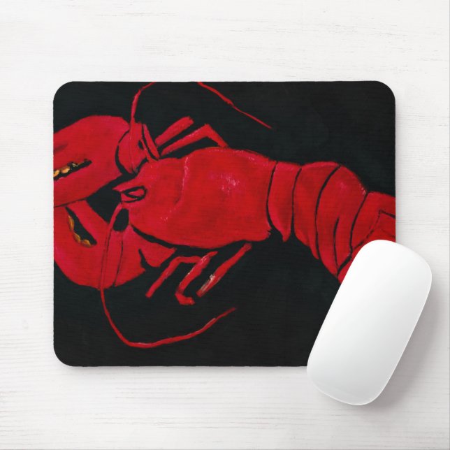 Lobster auf schwarzem Hintergrund von Marsden Hart Mousepad (Mit Mouse)