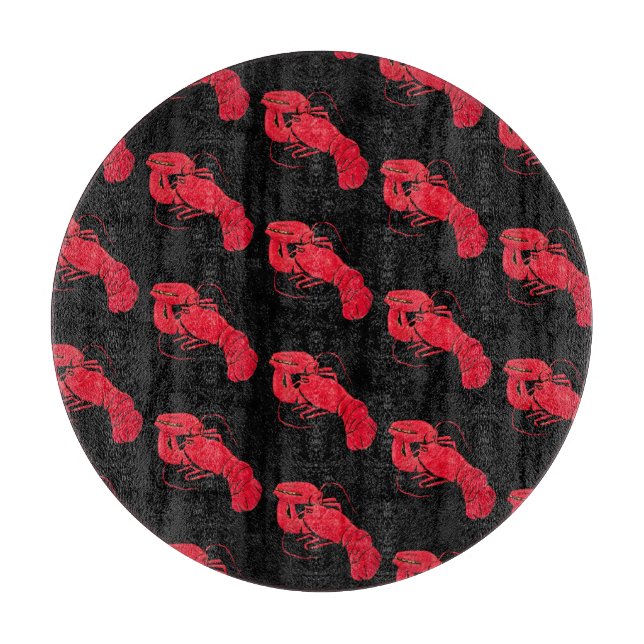 Lobster auf schwarzem Hintergrund von Marsden Hart Schneidebrett (Vorderseite)