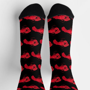 Lobster auf schwarzem Hintergrund von Marsden Hart Socken