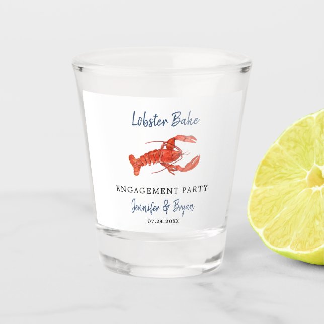 Lobster Bake Engagement party Shot glass Schnapsglas (Vorderseite)