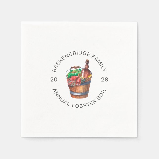 Lobster Boil Annual Family Summer Party Serviette (Vorderseite)