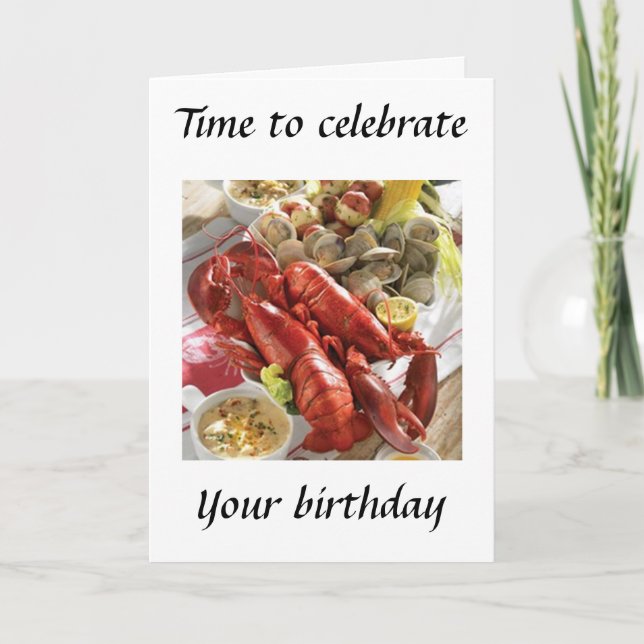 LOBSTER BOIL BIRTHDAY WISHES KARTE (Vorderseite)