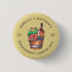 Lobster Boil Engagement Party Custom Swag Button