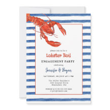 Lobster Boil Paare Einladung zu einer Verlobungsfe