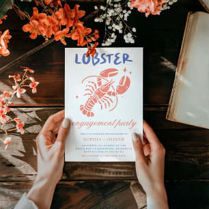 Lobster Boil Scribble Coastle Engagement Party Einladung