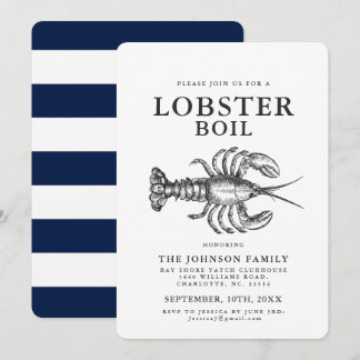 Lobster Boil Vintag Style Crab Einladungen