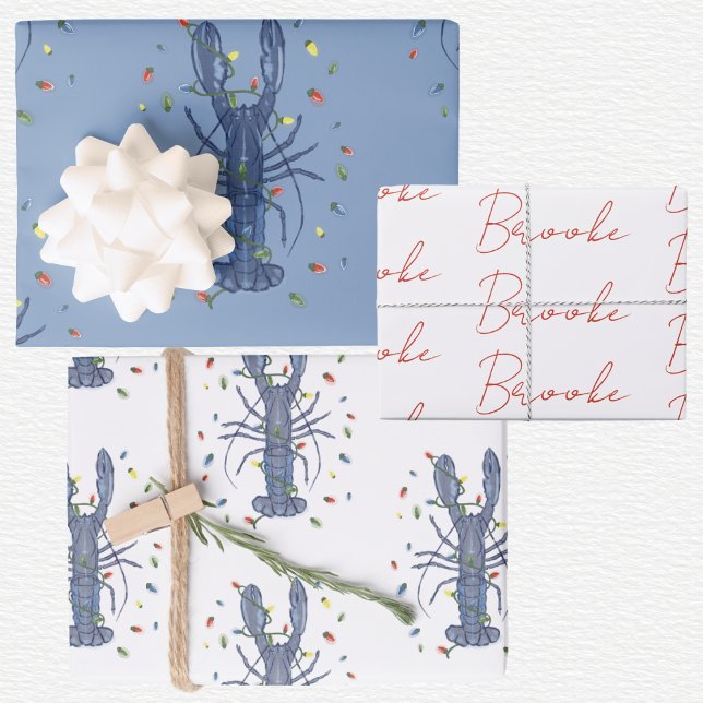 Lobster Christmas  Geschenkpapier Set (Von Creator hochgeladen)