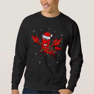 Lobster Fish Xmas Lighting Reindeer Hat Lobster Ch Sweatshirt