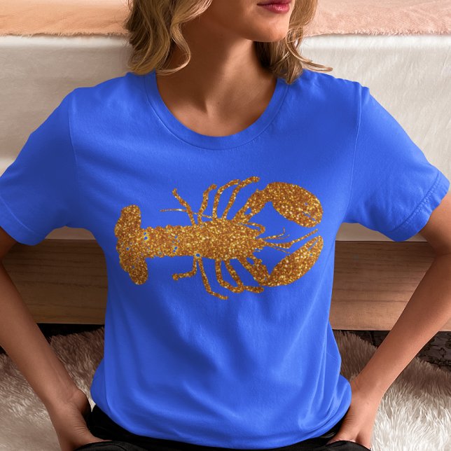 Lobster Gold Glitzer Look Summer Beach Tri-Blend Shirt (Von Creator hochgeladen)