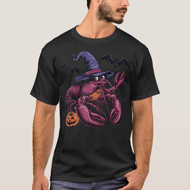 Lobster Halloween Costume Scary Pumpkin Bat Witch  T-Shirt (Vorderseite)