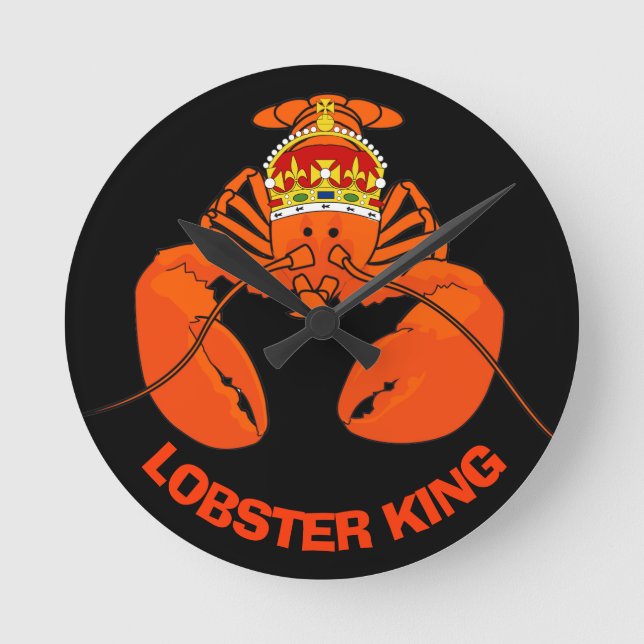 Lobster King Runde Wanduhr (Vorderseite)