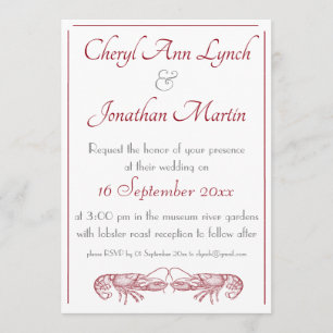 Lobster-Liebe Hochzeitseinladung Einladung