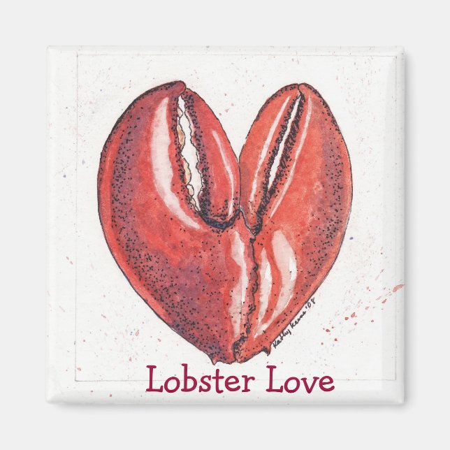 Lobster Liebe Square Magnet (Vorne)