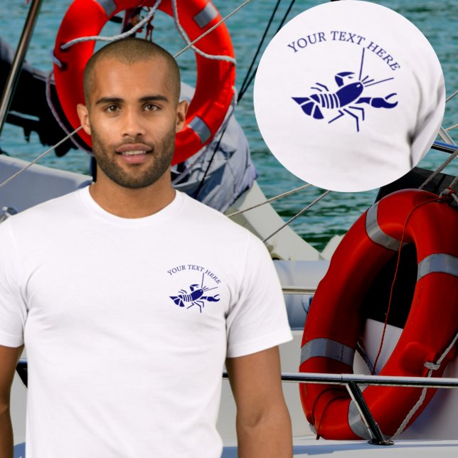 Lobster Nautic fügen Sie Ihren Namen / Text T-Shirt (Von Creator hochgeladen)