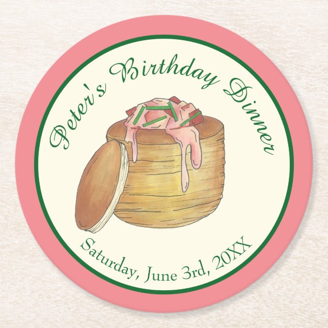 Lobster Newberg Seafood Dinner Party Runder Pappuntersetzer (Vorderseite)