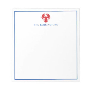 Lobster Personalisiert Notepad Notizblock
