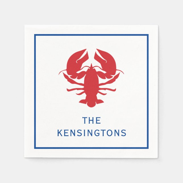 Lobster Personalisiert Party Napkins Serviette (Vorderseite)