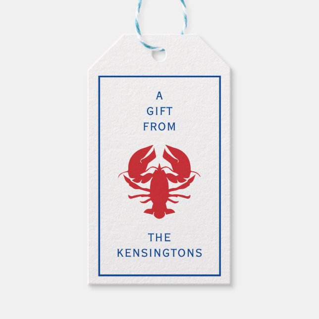 Lobster Personalisierte Geschenketags Geschenkanhänger (Vorderseite)