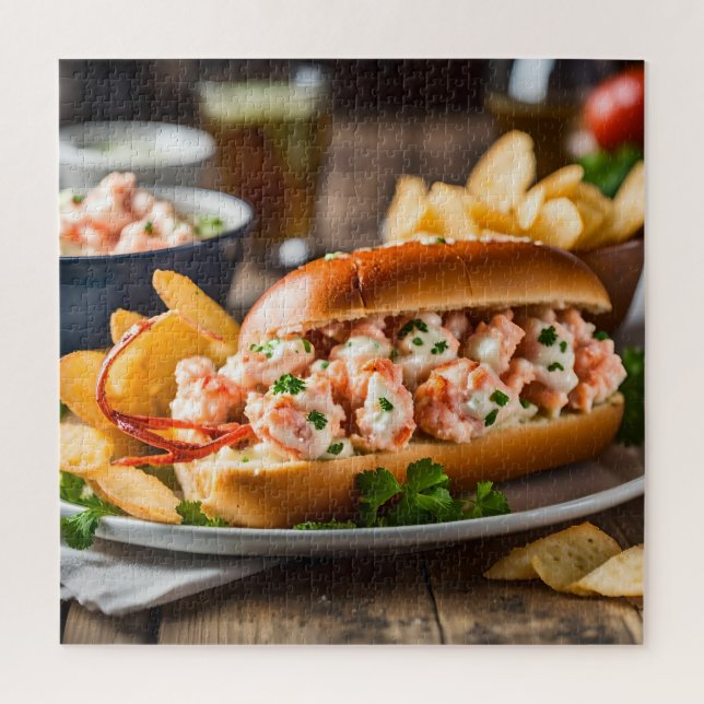 Lobster Roll And Potato Chips Puzzle (Vertikal)