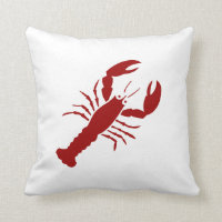 LOBSTER rot auf weißem Kissen