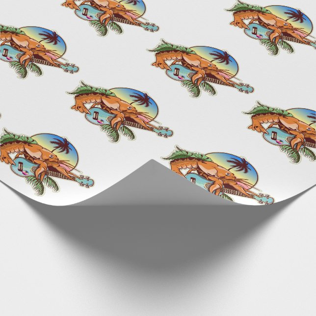 Lobster spielt Ukulele Gitarre Geschenkpapier (Ecke)