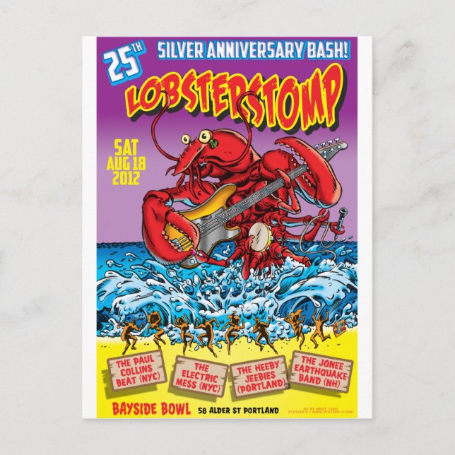LOBSTER STOMP Poster Art & Weise Postkarte (Vorderseite)