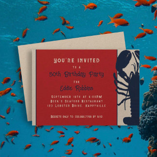 Lobster Summer Birthday Party Einladung