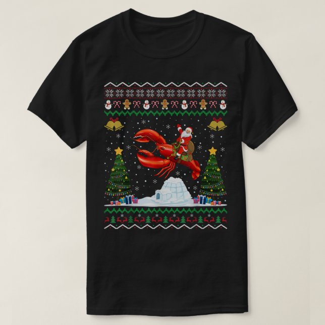 Lobster Ugly Xmas Geschenk Weihnachtsfeier Christu T-Shirt (Design vorne)
