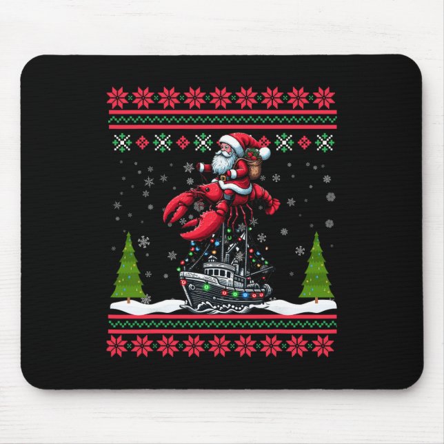 Lobster Ugly Xmas Geschenke Weihnachtsfeier Chris Mousepad (Vorne)