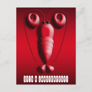 Lobsterfest niedlicher roter Hummerc$herz-förmige Einladung