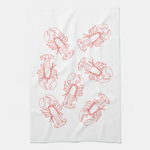 Lobsters Galore Tea Towel Geschirrtuch