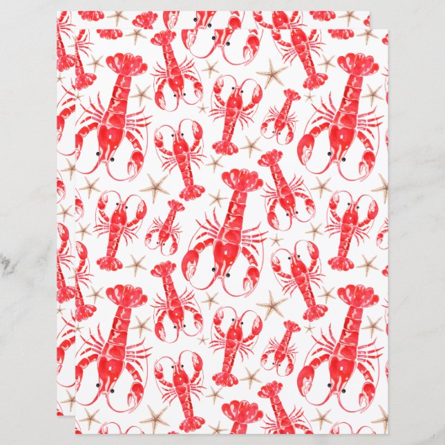 Lobsters Scrapbook Paper (Vorne/Hinten)