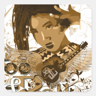 Loc und Roll Quadratischer Aufkleber