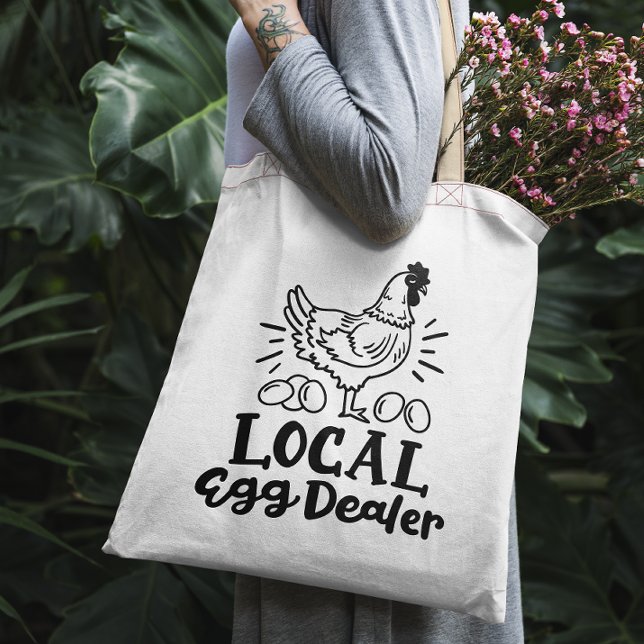 "Local Egg Dealer" lustige Hühnertocktasche Tragetasche (Von Creator hochgeladen)