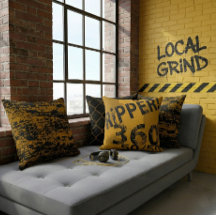 "Local Grind" Street Art Dustr Schwarz und Gelb