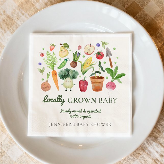 Locally Grown Baby Farmers Market Couples Shower Serviette (Von Creator hochgeladen)