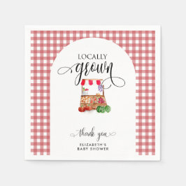 Locally Grown Baby Shower Carrots Gingham Serviette