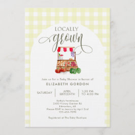 Locally Grown Baby Shower Farm Market Gingham Einladung