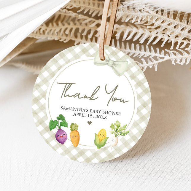 Locally Grown Baby Shower Geschenkanhänger (Locally Grown Baby Shower Favor Tags)