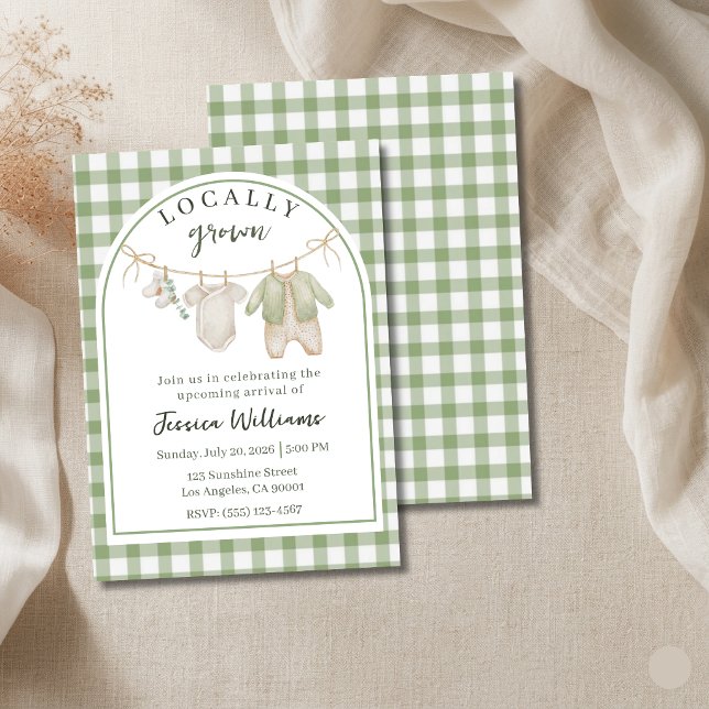 Locally Grown Baby Shower Invitation Green Theme Einladung (Von Creator hochgeladen)