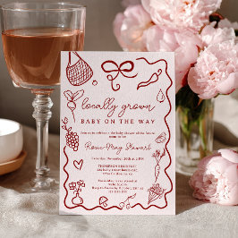 Locally Grown Baby Shower Red Farmer’s Market Einladung