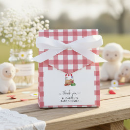 Locally Grown Baby Shower Red Gingham Thank you Geschenkschachtel