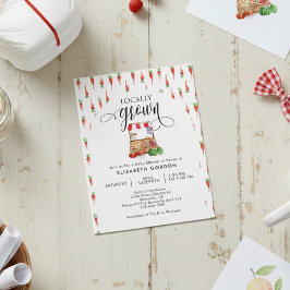 Locally Grown Baby Shower Watercolor Carrots Einladung