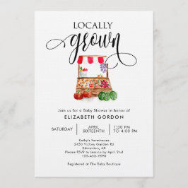 Locally Grown Baby Shower Watercolor Vegetables Einladung