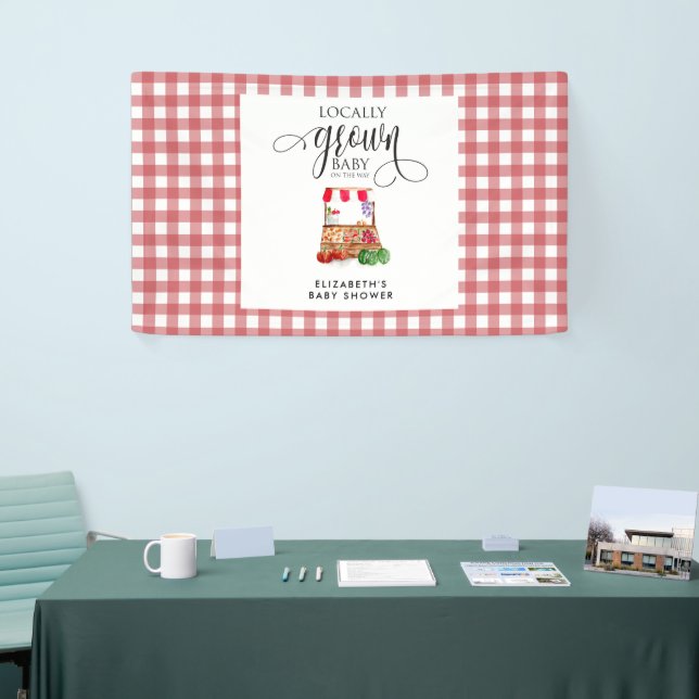Locally Grown Baby Shower Welcome Gingham Banner (Messeveranstaltung)